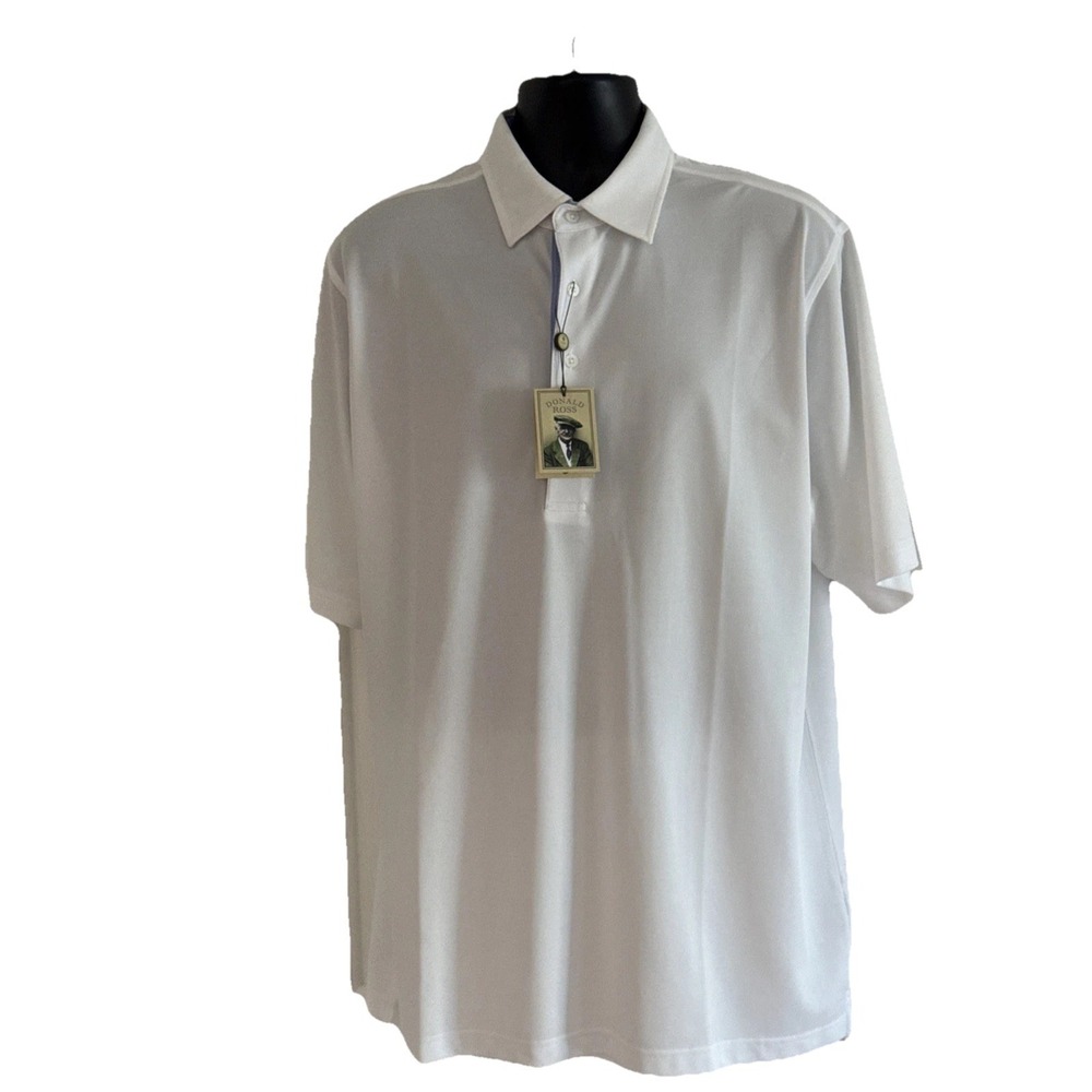 Donald Ross Golf Polo White/ Blue NWT